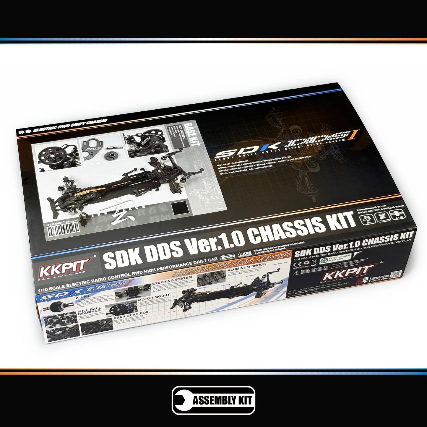 KKPIT SDK DDS Ver.1.0 1/10 RWD Electric Rc DRIFT Car Chassis KIT