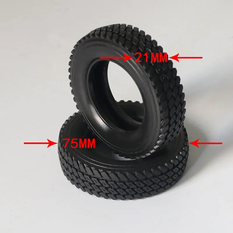 JDMODEL JDM-9D RC Towing Tire 75mm Narrow Tire Towing Carriage 1/14 for  Tamiya Rc Truck Trailer 32pcs
