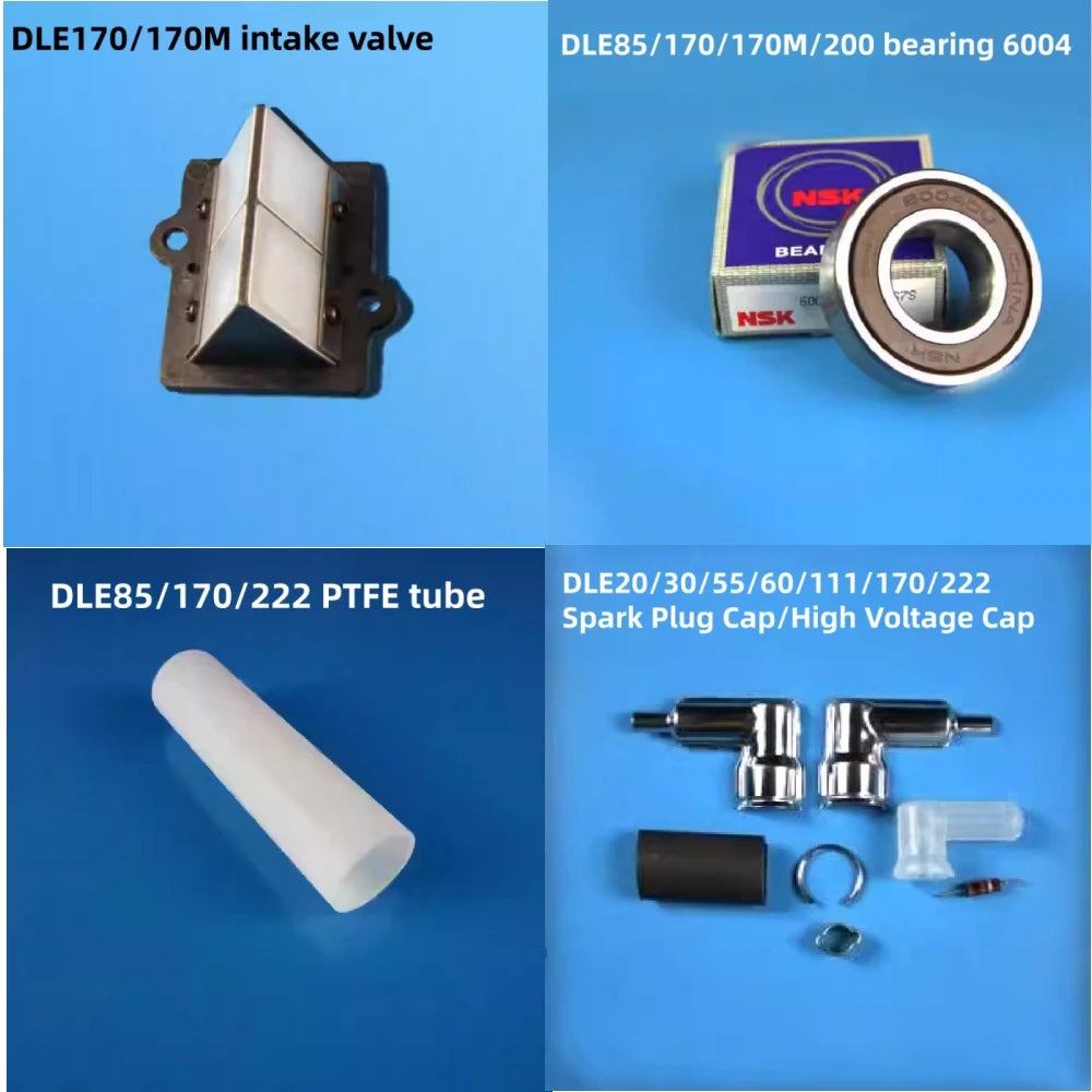 DLE170/170M Engine Original Accessories Replacement Bearings, air filters, spark plug caps, propeller screws, gaskets etc.