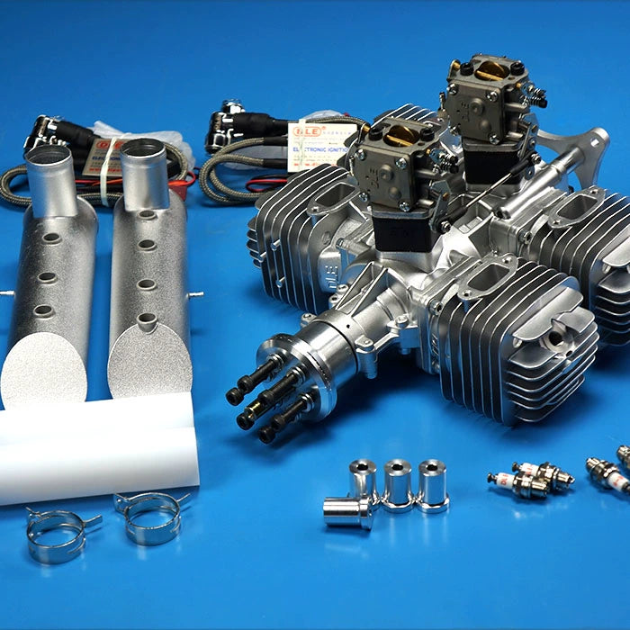 DLE 222 RC Fixed-wing Aircraft Gasoline Engine Four-cylinder Two-stroke Side Exhaust 220cc Displacement