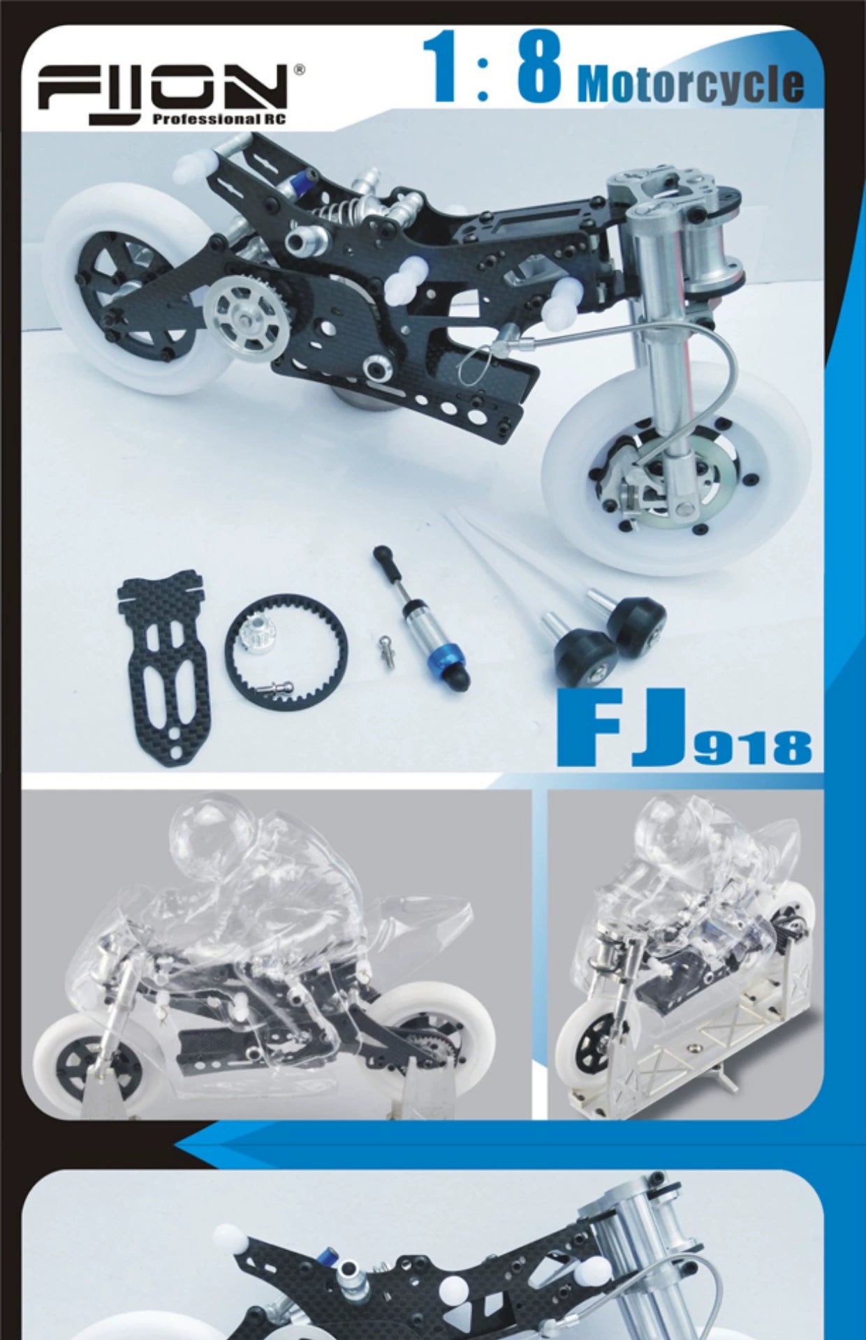 FIJON FJ918 1/8 RC Motorcycle Carbon Fiber Frame