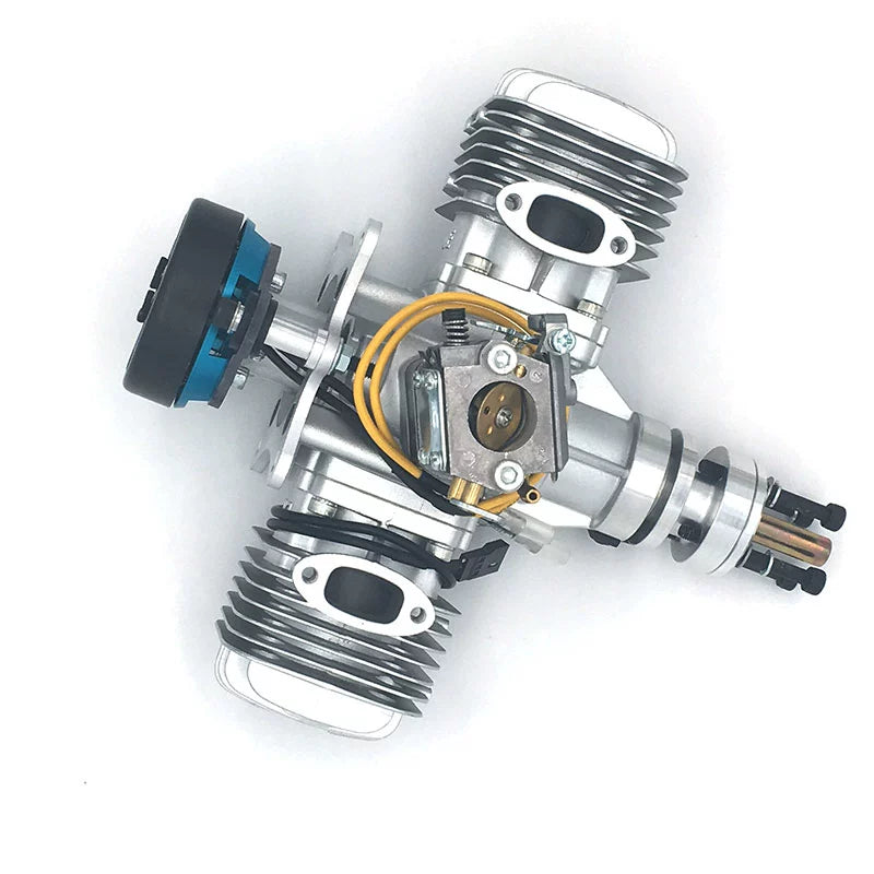 DLE60 RC Model Aircraft Gasoline Engine Two-cylinder Two-stroke with Power Generation System 180W 60CC Displacement