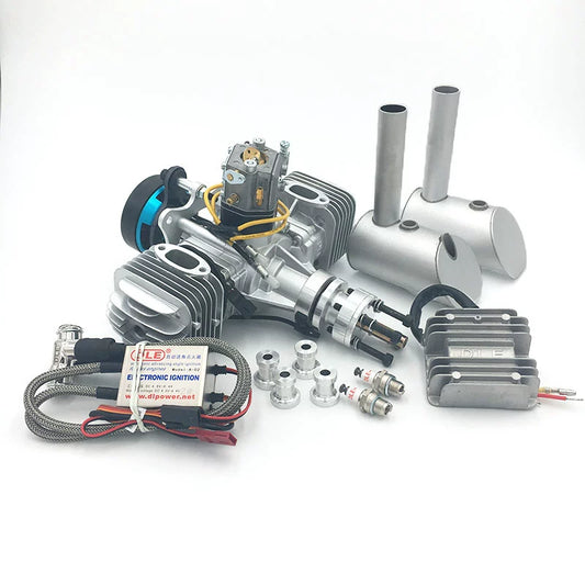 DLE60 RC Model Aircraft Gasoline Engine Two-cylinder Two-stroke with Power Generation System 180W 60CC Displacement