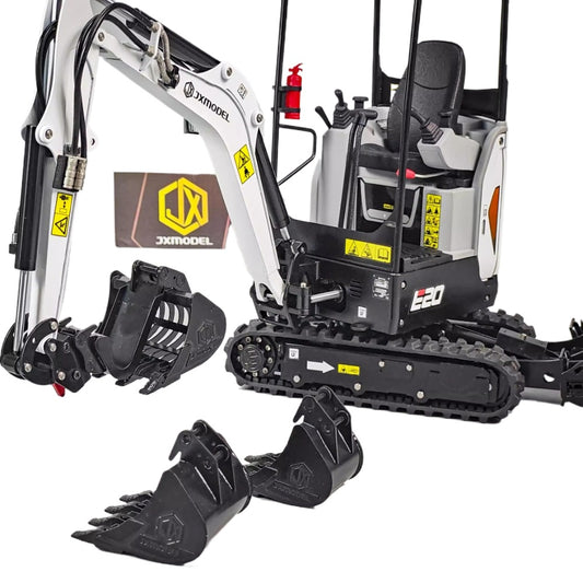 JXModel JX-E20 miniature hydraulic remote control excavator op bucket tool