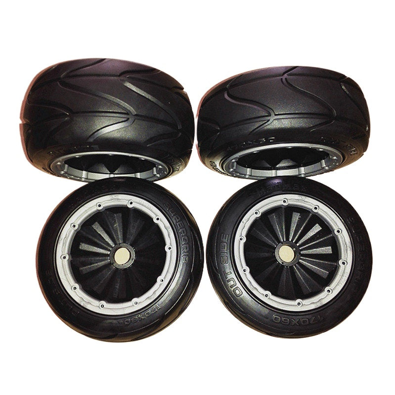 MADMAX 1/5 BAJA Fully Enclosed Wheel Hub Skinhead Tire Super Grip 4pcs
