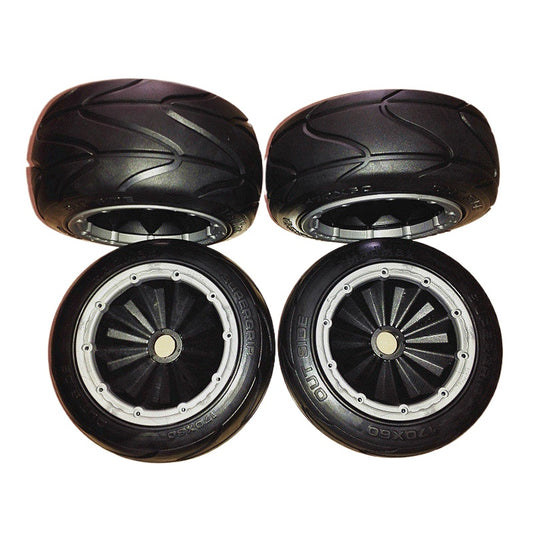 MADMAX 1/5 BAJA Fully Enclosed Wheel Hub Skinhead Tire Super Grip 4pcs