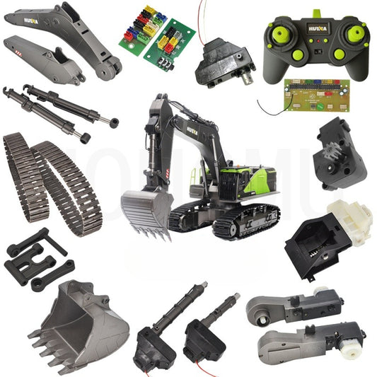 HUINA 1/14 1593 593 Rc Excavator Gearbox Gear Box Metal Push Rod Motor Parts