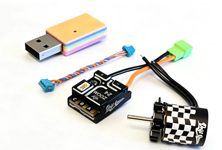 DRIFT QUEEN ZOOM-24 Metal Steering Gear Gyroscope Sensory Brushless External Rotor Motor Power Set for 1/24 Rc Drift Car