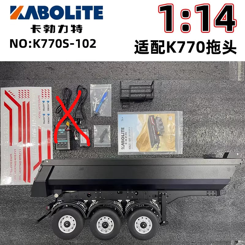 Kabolite K770S-102 1/14 Tamiya 3 Axle Metal Rc Tractor Electric Lifting Dump