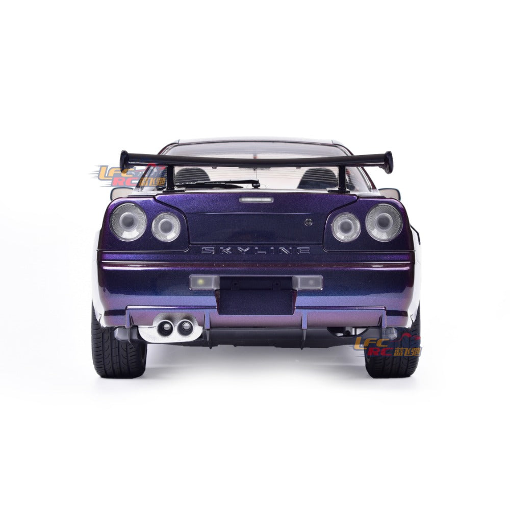 1/8 Capo Skyline GTR R34  Rc Flat Running Drift Car Kit  Midnight Purple