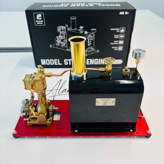 RW-BL1K Operable Steam Boiler Model Kit Retro Steam Ship Heating DIY Stirling Engine Assembly Model