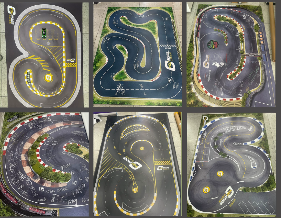 1/24 RC DRIFT CAR Nürburgring North Ring Pvc Composite Track Map 2x5 M