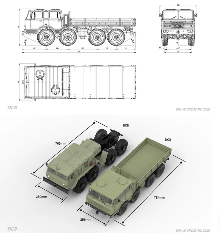 CROSSRC DC8  1/12 TATRA 8X8 RC TRUCK KIT