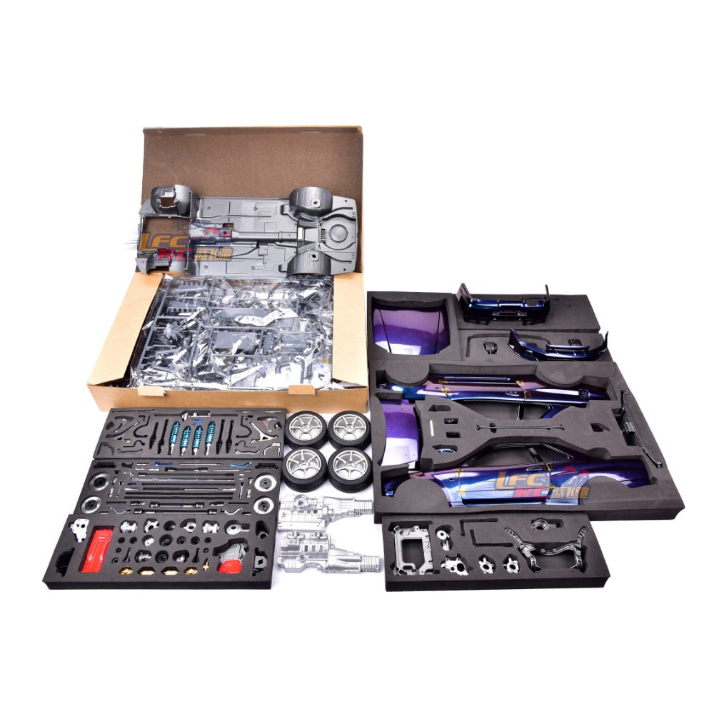 1/8 Capo Skyline GTR R34  Rc Flat Running Drift Car Kit  Midnight Purple