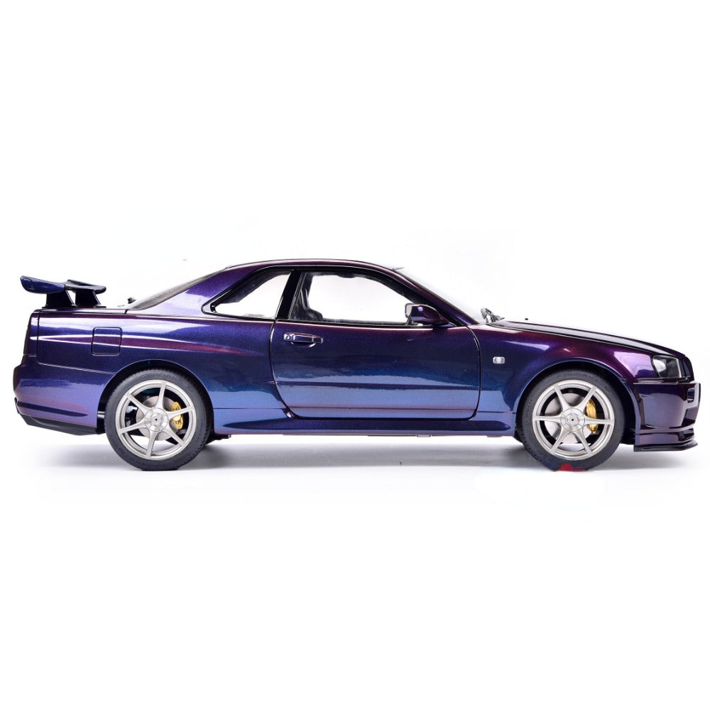 1/8 Capo Skyline GTR R34  Rc Flat Running Drift Car Kit  Midnight Purple