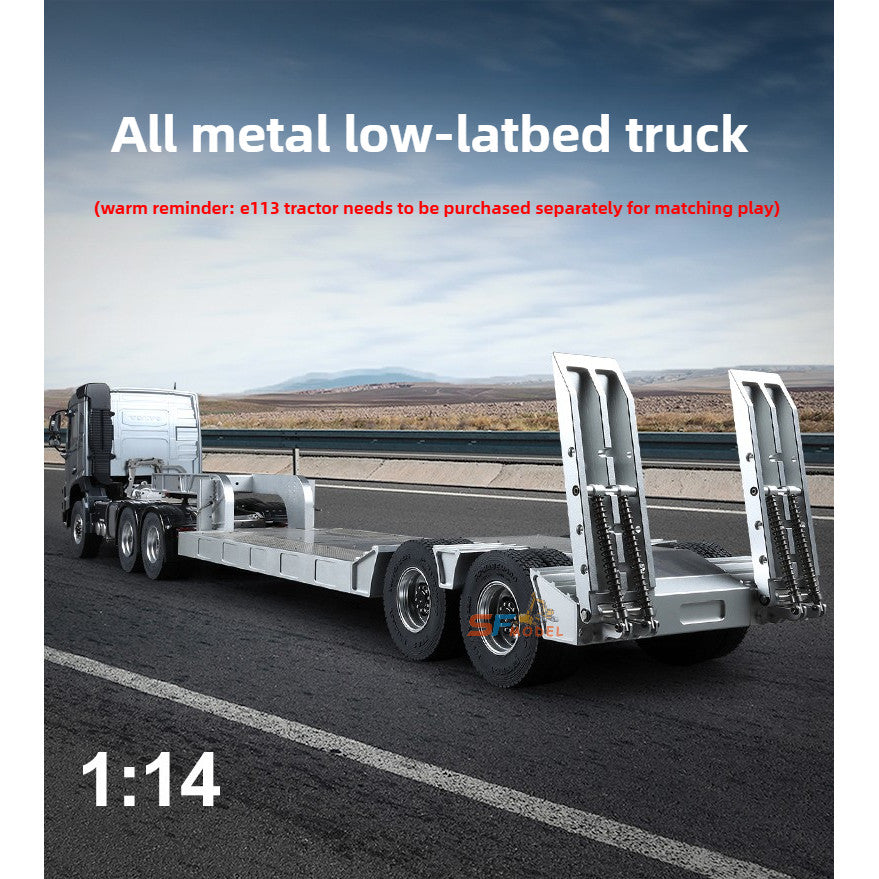 Double E E012 2-axle METAL Flatbed Trailer for 1/14 Tamiya Rc Tractor