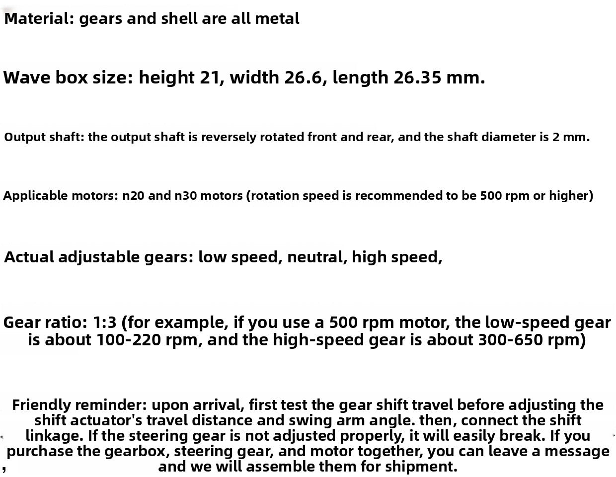 Orlandoo Hunter 1:35 Rc Car A01/2/3 Metal Two-Speed Gearbox