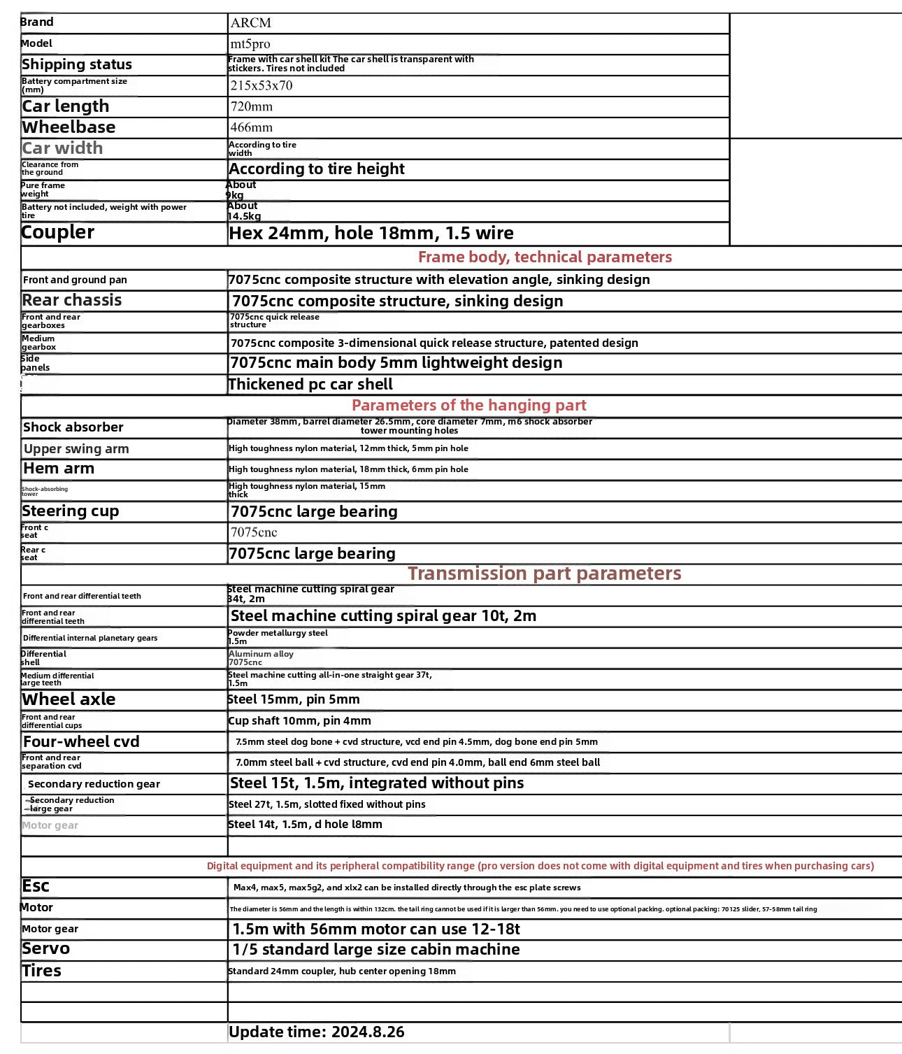 ALLRACING  ARCM Mt5pro 1/5 RC CAR Kit