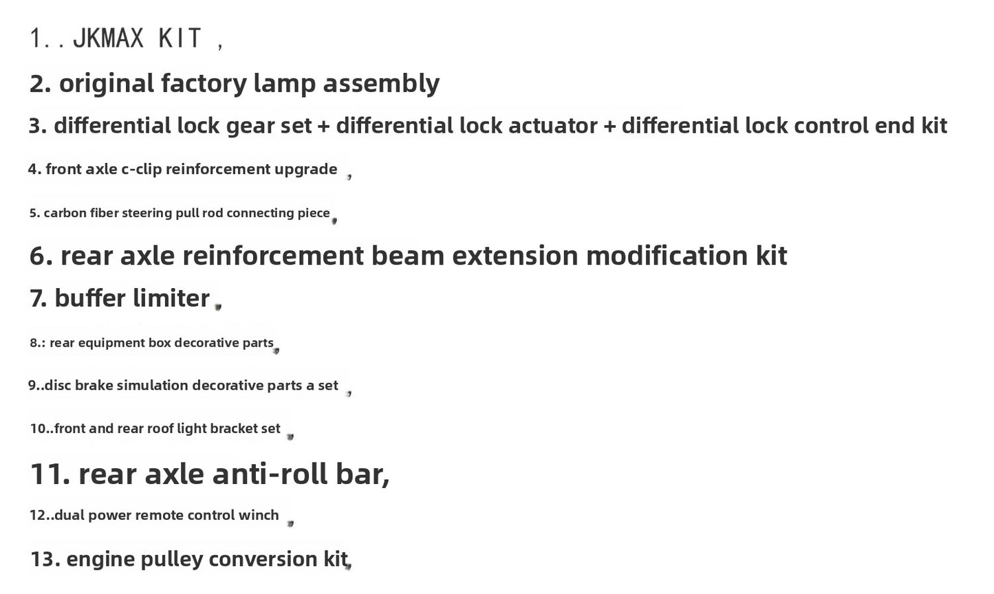 CAPO JKMAX CD15827 2020 1/8 RC CAR KIT with 12pcs OP Part