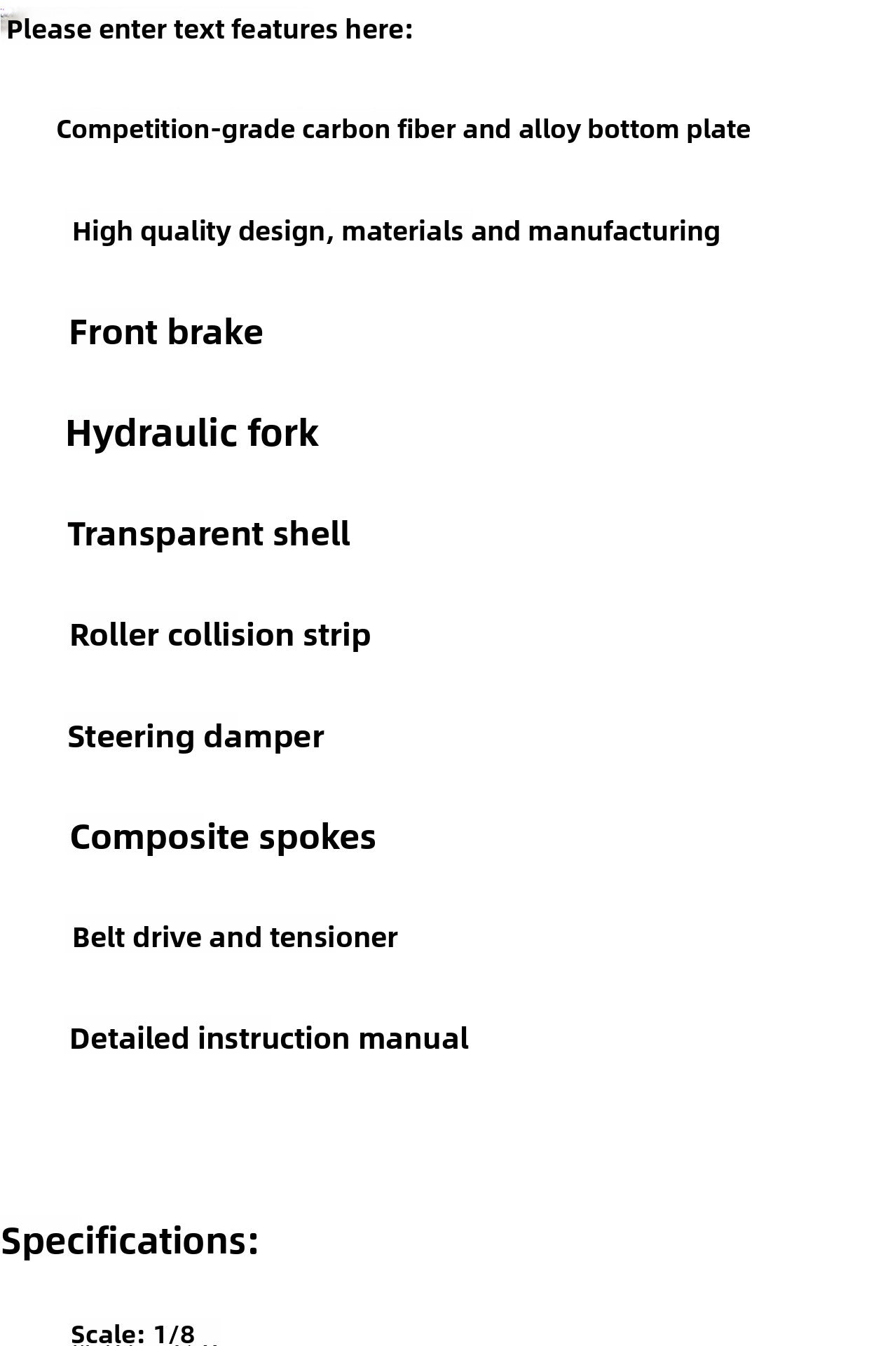 FIJON FJ918 1/8 RC Motorcycle Carbon Fiber Frame